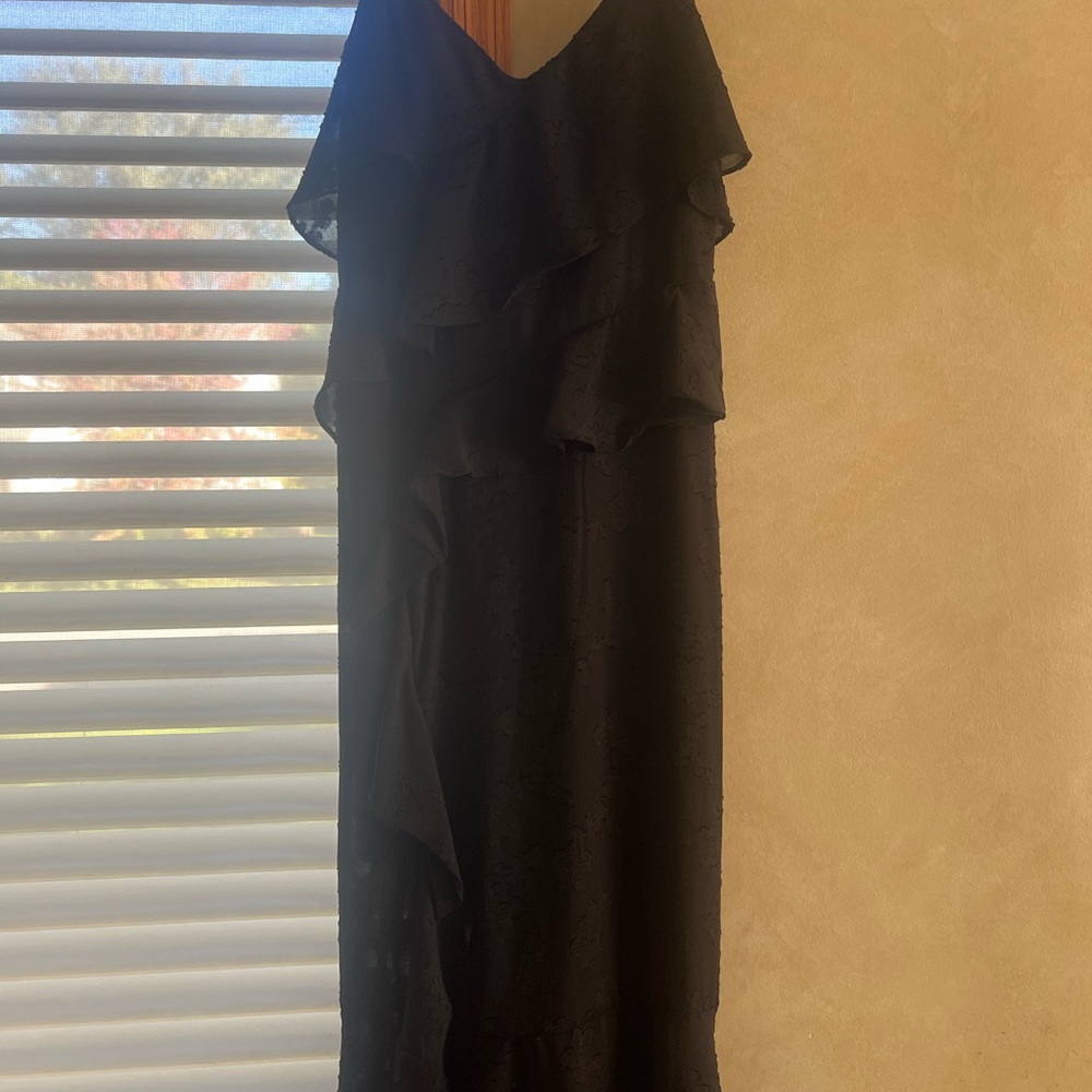 Wild Fable Black Asymmetrical Ruffle Dress